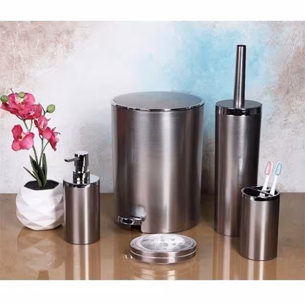 ست 5 پارچه سرویس بهداشتی کنتراست مدل سیلور کروم 4900