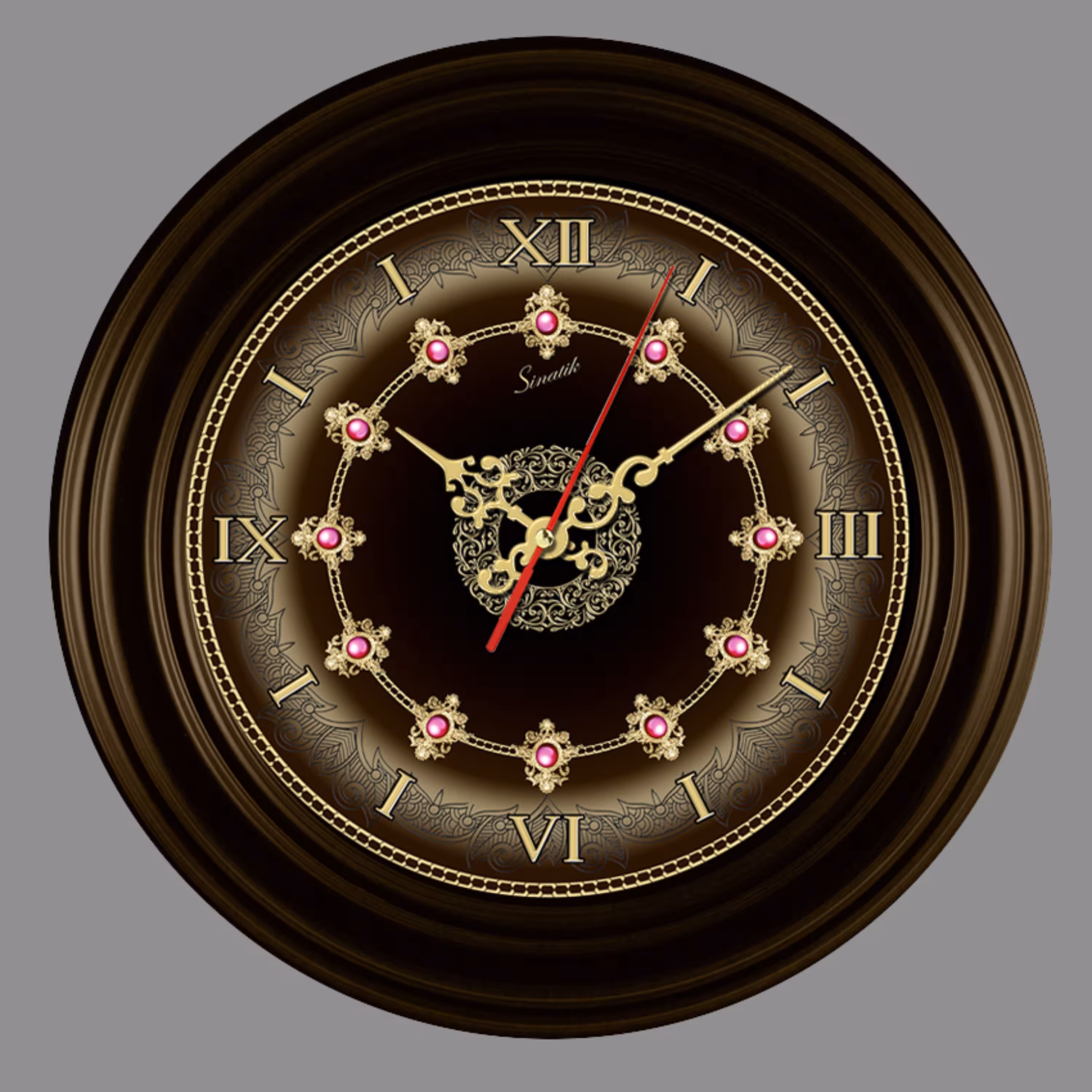 ساعت دیواری 40 سانت قهوه ای