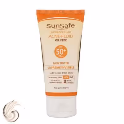 کرم ضد آفتاب بیرنگ سانسیف SPF50 مدل ACNE-FLUID مناسب پوست مختلط، حجم 50 میلیلیتر