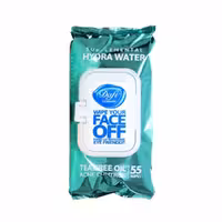 دستمال مرطوب دافی فیس آف 55 برگ برای تمام صورت حتی چشم ولب برگ مدل چای سبز