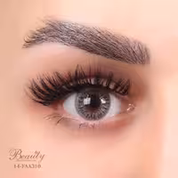 لنز رنگی فصلی بیوتی 500 ساعته، شماره 14 مدل FAA310 هاله دار و رگه دار طوسی عسلی روشن BEAUTY COLORED CONTACT LENS NUMBER 14 FAA310