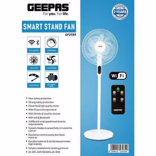 پنکه هوشمند ریموت دار جیپاس مدلGF21159