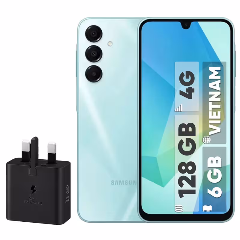 گوشی موبایل سامسونگ مدل Galaxy A16 4G دو سیم کارت ظرفیت 128 گیگابایت و رم 6 گیگابایت - ویتنام - به همراه شارژر 25 وات سامسونگ