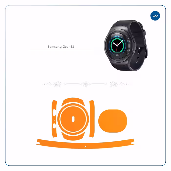برچسب ماهوت طرح Matte-Orange مناسب برای ساعت هوشمند سامسونگ Galaxy Gear S2