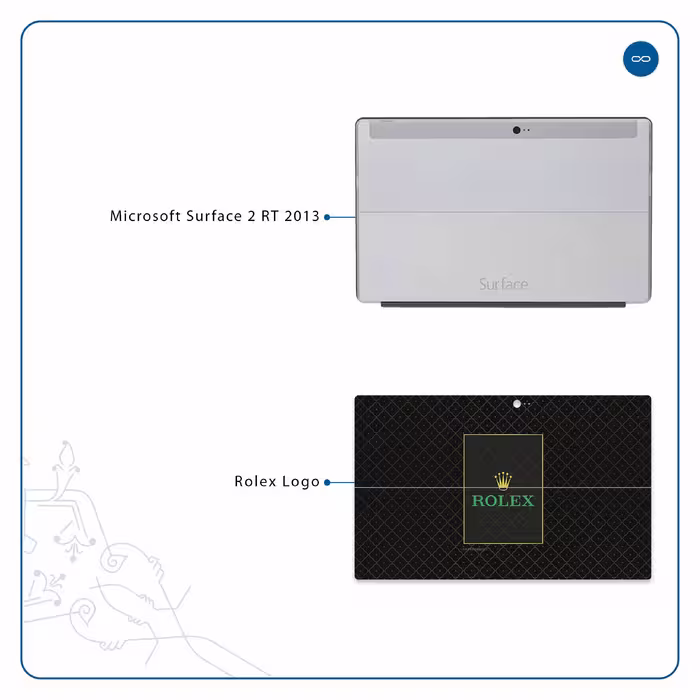 برچسب پوششی ماهوت مدل Rolex-Logo مناسب برای تبلت مایکروسافت Surface 2 RT 2013