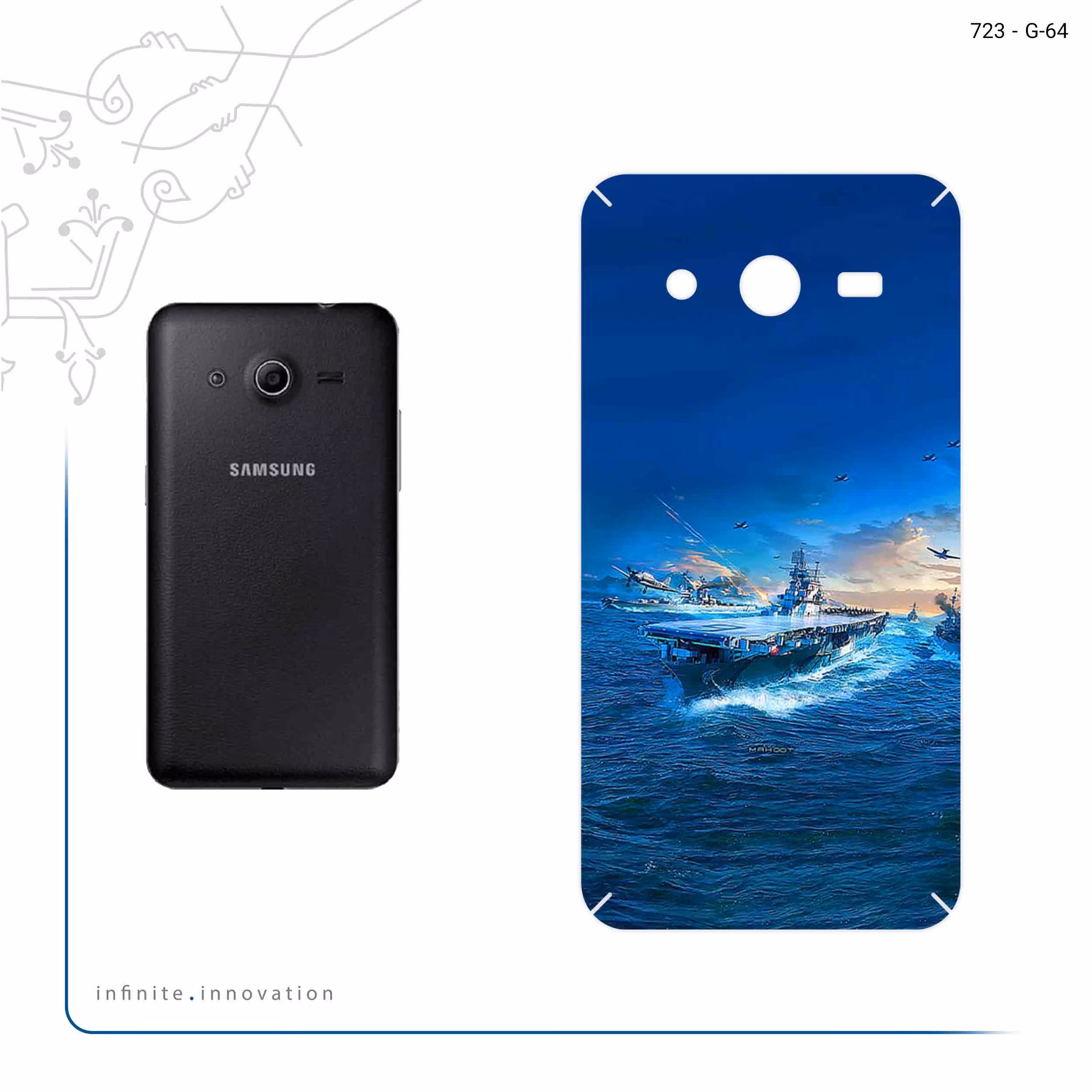 برچسب پوششی ماهوت مدل Warship مناسب برای گوشی موبایل سامسونگ Galaxy Core 2