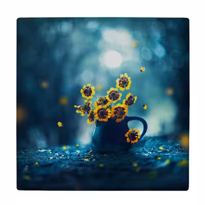 زیر لیوانی طرح ظرف سفالی و گل ها کد    4046110_2499