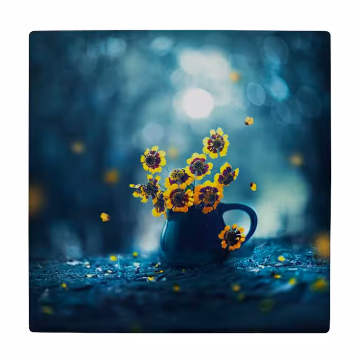 زیر لیوانی طرح ظرف سفالی و گل ها کد    4046110_2499