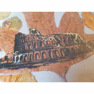 تابلو نقاشی مدل برگ پاییزی طرح رم