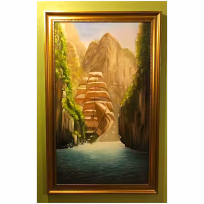 تابلو نقاشی رنگ روغن طرح کشتی الدورادوو