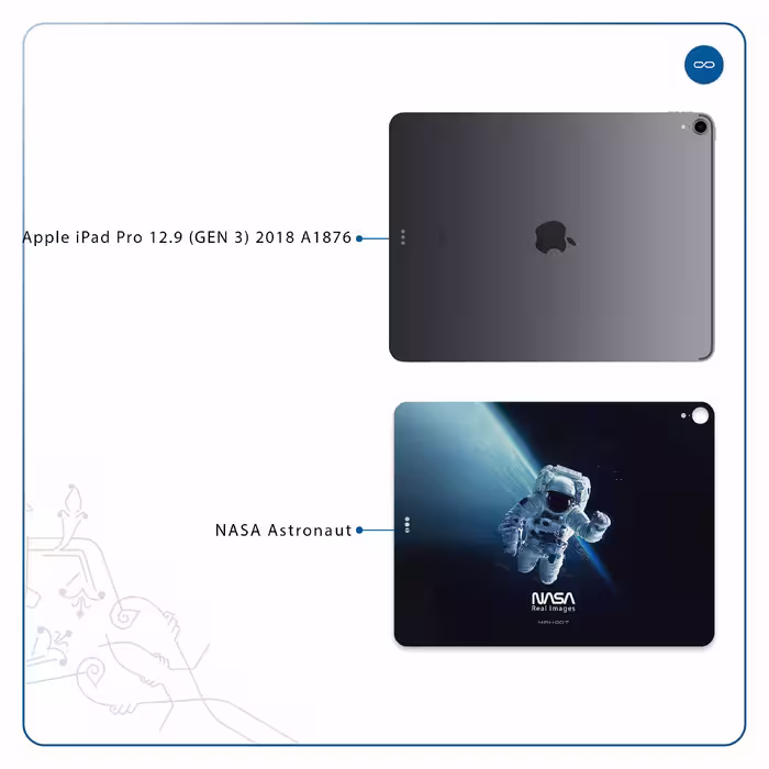 برچسب پوششی ماهوت مدل NASA-Astronaut مناسب برای تبلت اپل iPad Pro 12.9 (GEN 3) 2018 A1876