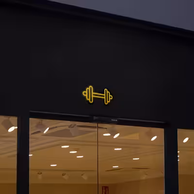 چراغ دیواری نئون دیزاین طرح Dumbbell-BL_YL