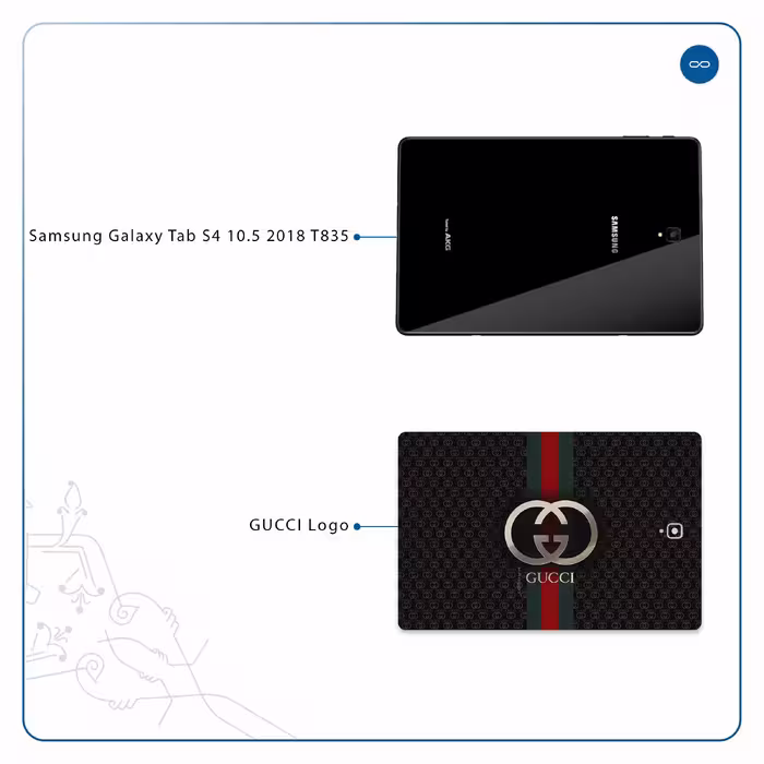 برچسب پوششی ماهوت مدل GUCCI-Logo مناسب برای تبلت سامسونگ Galaxy Tab S4 10.5 2018 T835
