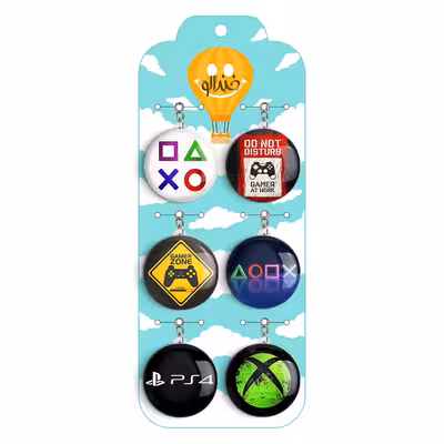  جاکلیدی خندالو طرح گیمر کد 243A مجموعه 6 عددی 