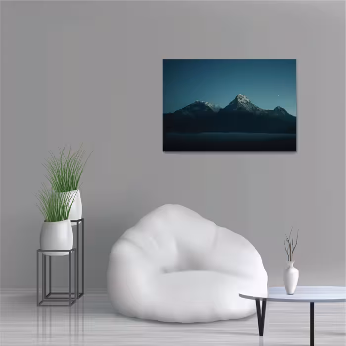 تابلو شاسی طرح کوهستان در شب تاریک Mountains in Dark Night مدل NV0837