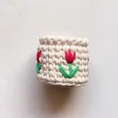 سبد قلاب بافی تریکو مدل لاله