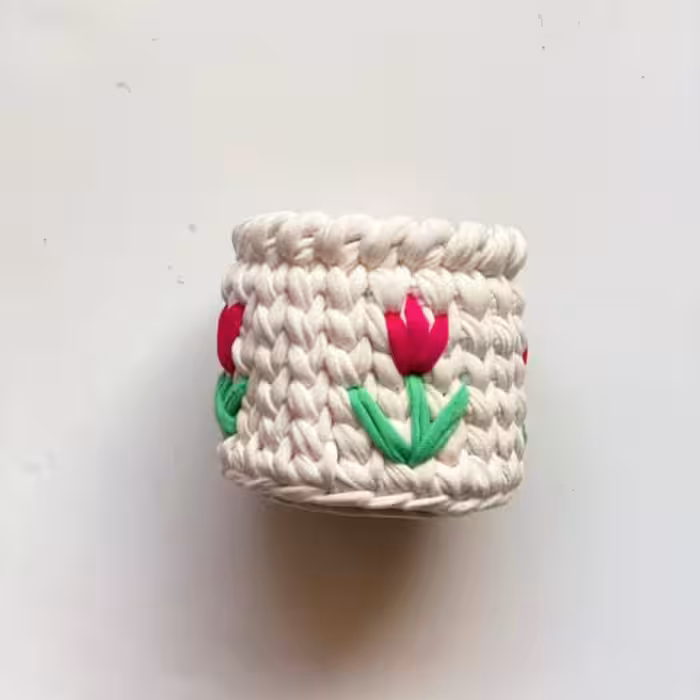 سبد قلاب بافی تریکو مدل لاله