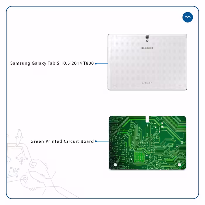 برچسب پوششی ماهوت مدل Green Printed Circuit Board مناسب برای تبلت سامسونگ Galaxy Tab S 10.5 2014 T800