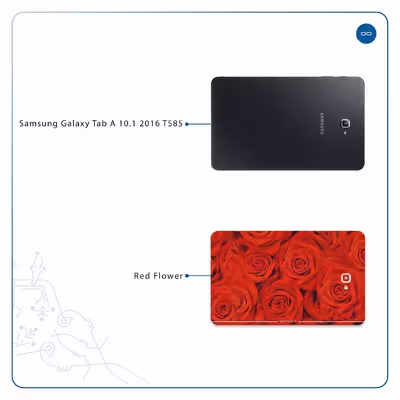 برچسب پوششی ماهوت مدل Red-Flower مناسب برای تبلت سامسونگ Galaxy Tab A 10.1 2016 T585