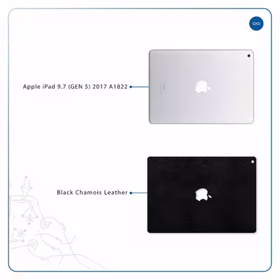 برچسب پوششی ماهوت مدل Black-Chamois-Leather مناسب برای تبلت اپل iPad 9.7 (GEN 5) 2017 A1822