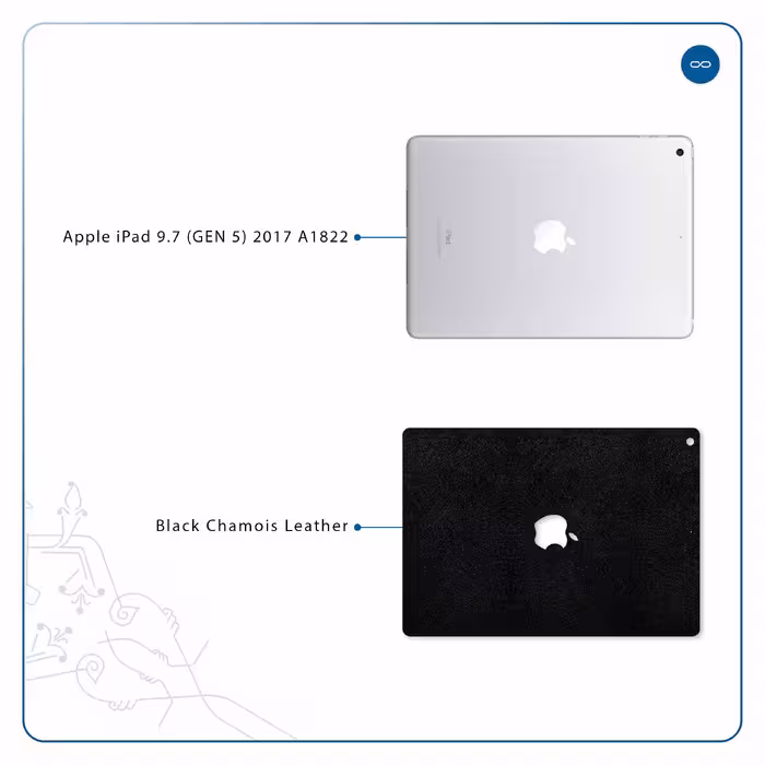 برچسب پوششی ماهوت مدل Black-Chamois-Leather مناسب برای تبلت اپل iPad 9.7 (GEN 5) 2017 A1822