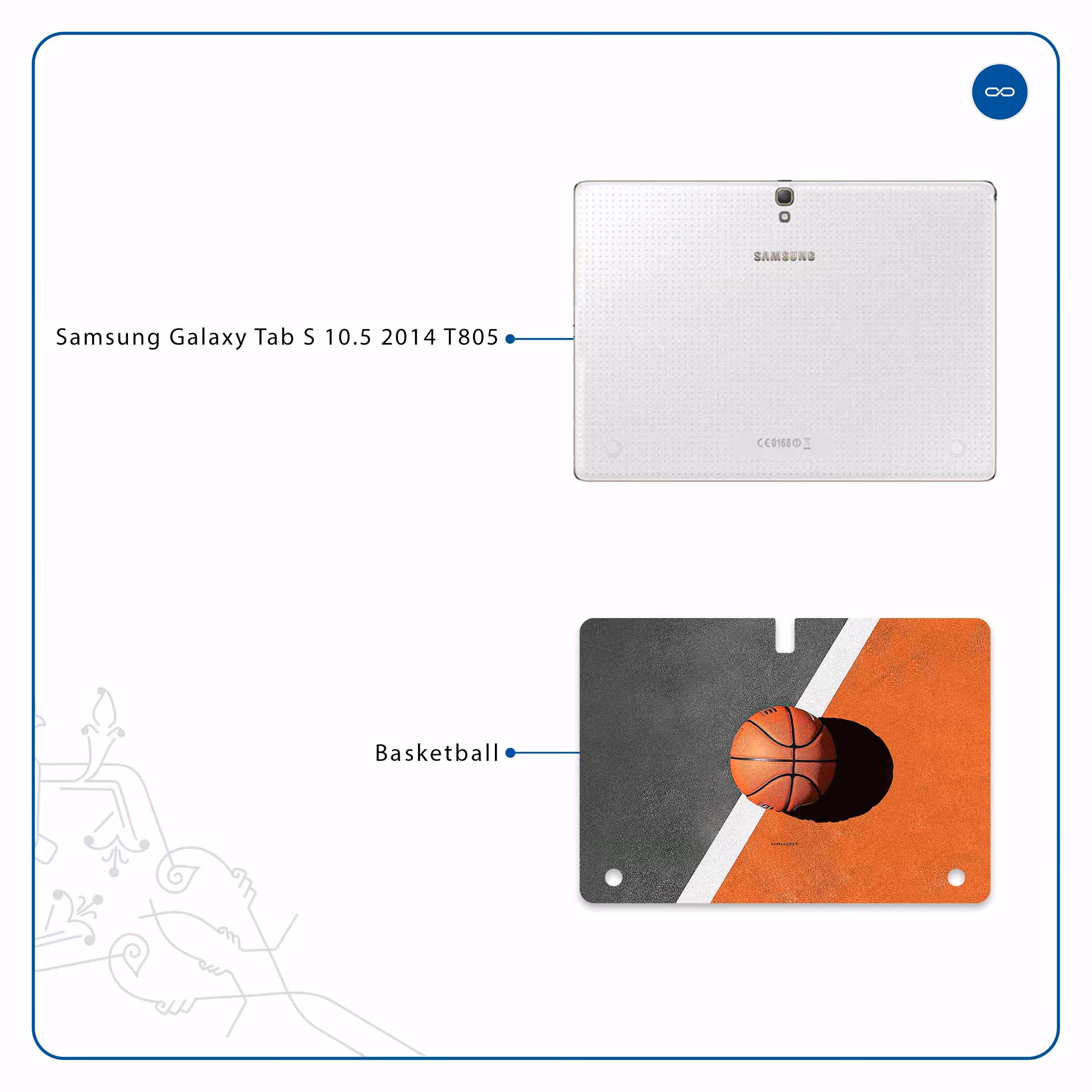 برچسب پوششی ماهوت مدل Basketball مناسب برای تبلت سامسونگ Galaxy Tab S 10.5 2014 T805