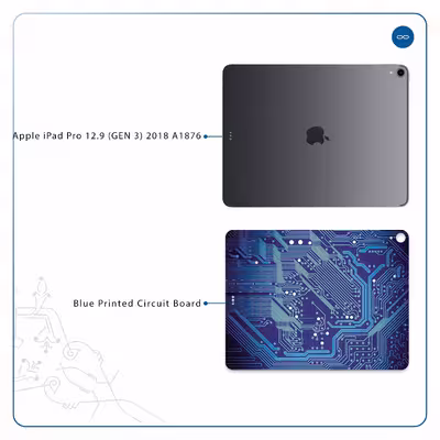 برچسب پوششی ماهوت مدل Blue Printed Circuit Board مناسب برای تبلت اپل iPad Pro 12.9 (GEN 3) 2018 A1876