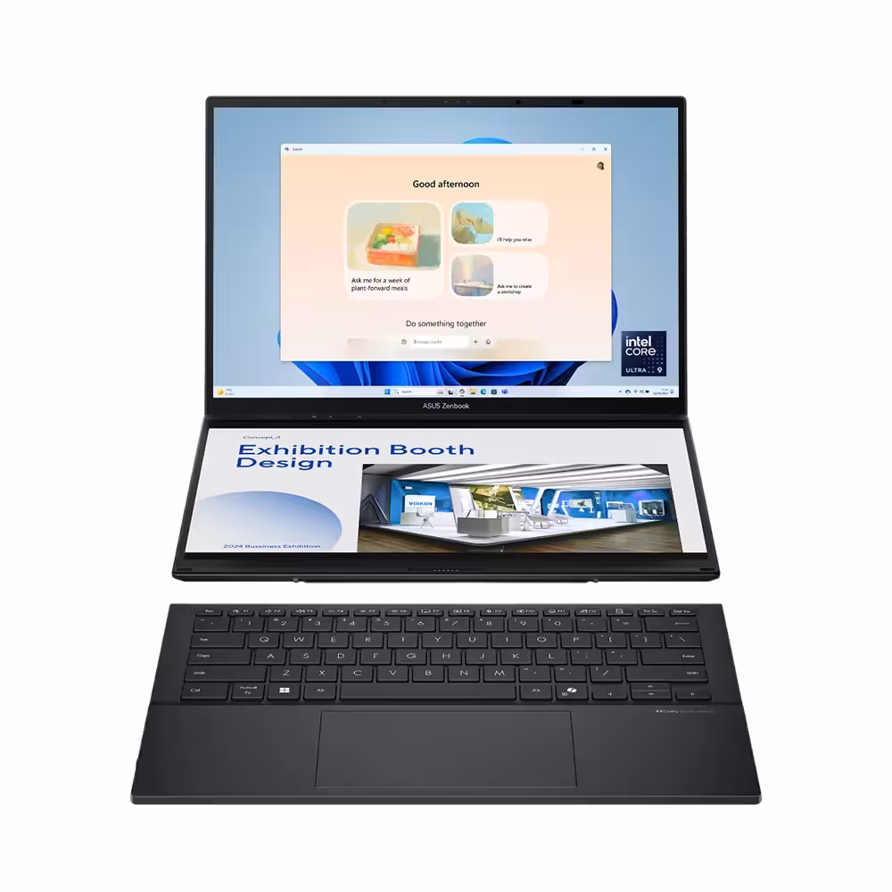لپ تاپ 14 اینچی لمسی ایسوس مدل Zenbook Duo UX8406CA Ultra 7 255H 32GB 1TB SSD Intel ARC 3K OLED Touch Laptop