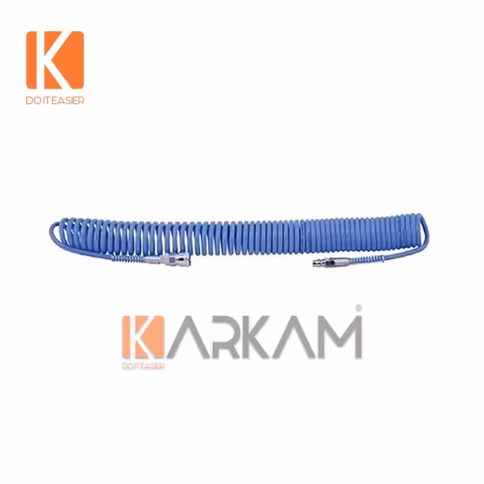 شلنگ فنری 15 متری آبی تایوانی 8در5 میلیمتر توسن