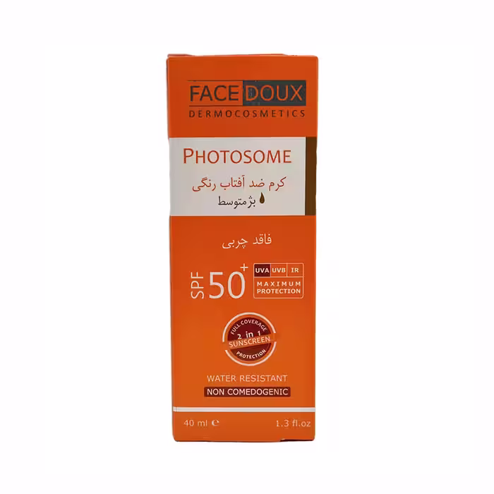کرم ضد آفتاب فوتوزوم فیس دوکس ⁺SPF50 حجم 40 میلی لیتر بژ متوسط
