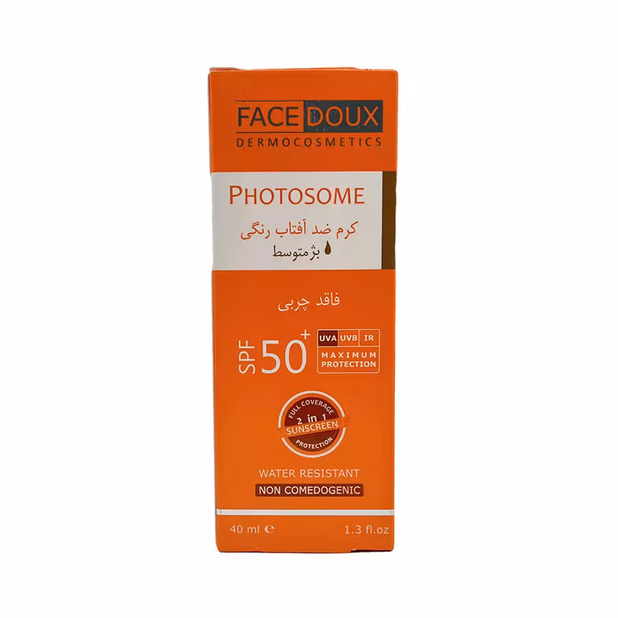 کرم ضد آفتاب فوتوزوم فیس دوکس ⁺SPF50 حجم 40 میلی لیتر بژ متوسط
