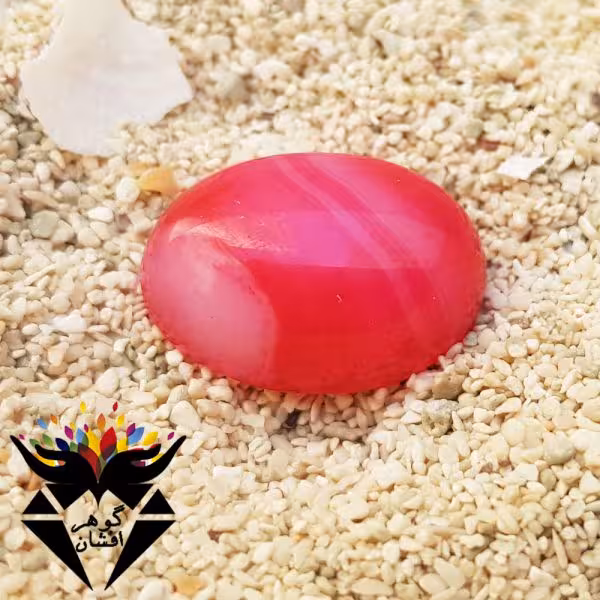 نگین عقیق صورتی اصل کد N2177