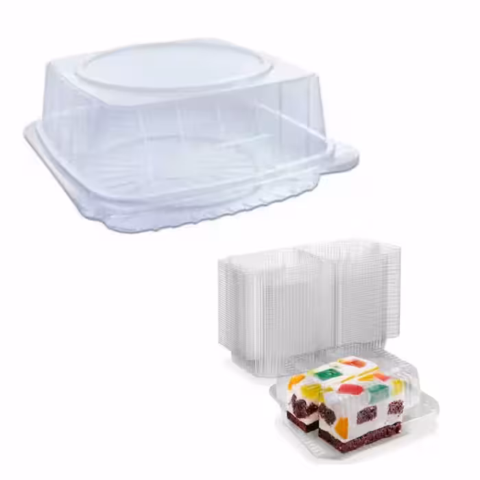 حمل کیک طلقی مربعی بزرگ لبه بلند