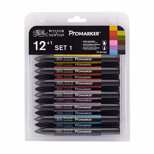 ماژیک پرومارکر شماره1 وینزور ست 1 12 رنگ(promarker)