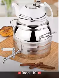 کتری قوری روگازی شیردار 3 لیتر راسل دسته استیل3 خط TR-119S