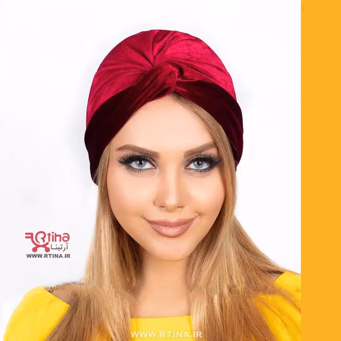 توربان مدل گره ای رنگ قرمز (کلاه حجاب دخترانه و زنانه)