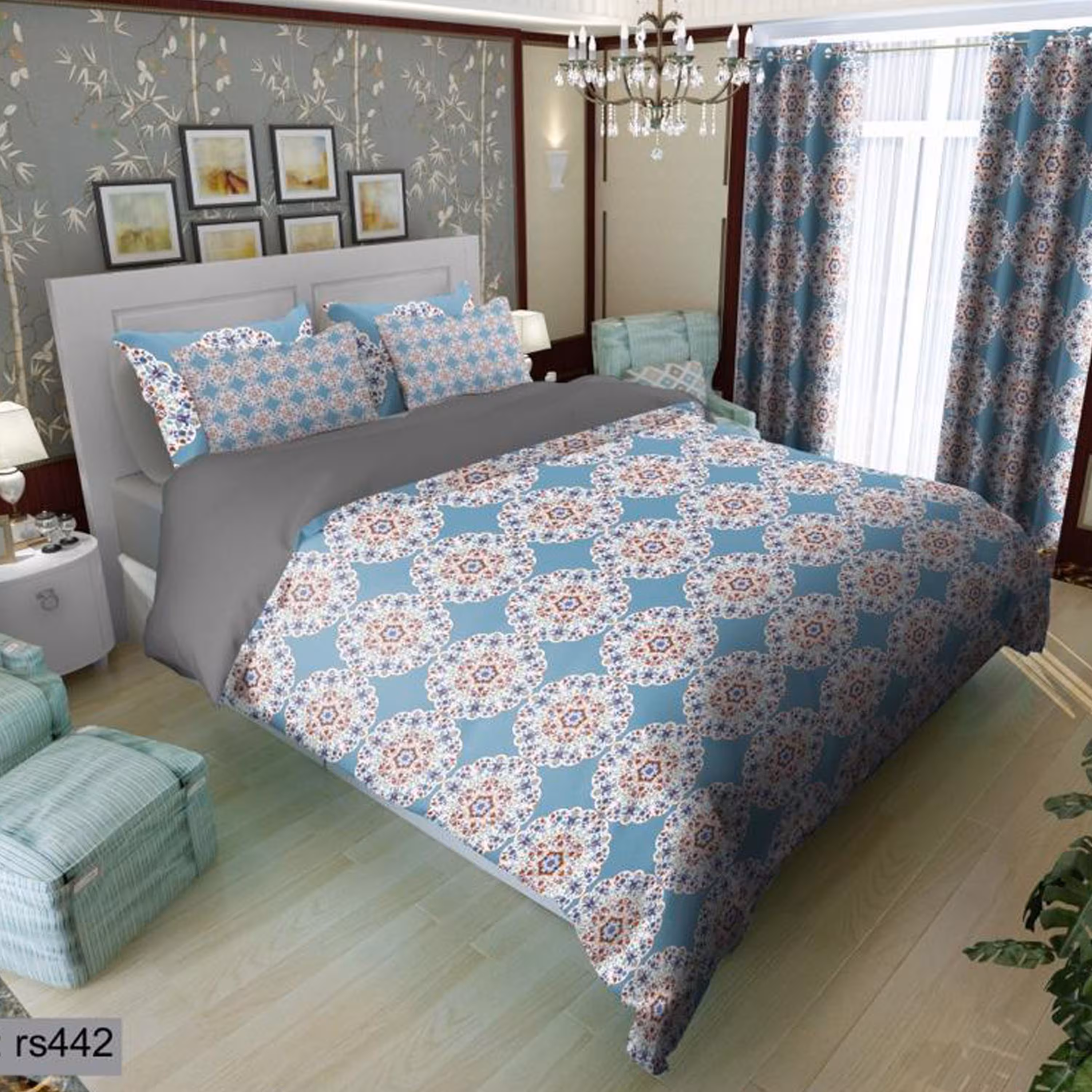 سرویس روتختی 1 نفره تنسل چاپی برندترک لند (Turk Land) کد rs 442
