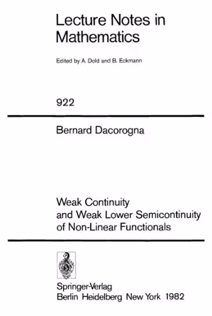 خرید و دانلود نسخه کامل کتاب Weak Continuity and Weak Lower Semicontinuity of Non-Linear Functionals