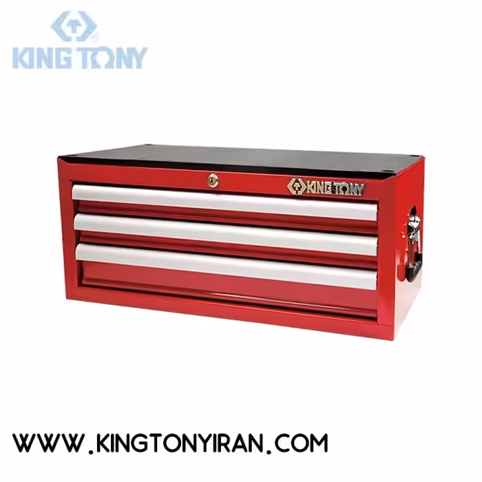 87421-3B  – جعبه ابزار رو ميزي قرمز  3 کشو   کينگ توني