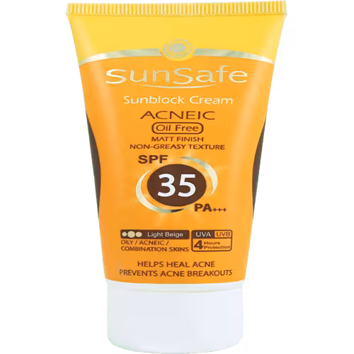 کرم ضد آفتاب SPF 35 رنگی فاقد چربی سان سیف