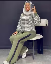 ست پیراهن و شلوار بافت زنانه مدل نینا