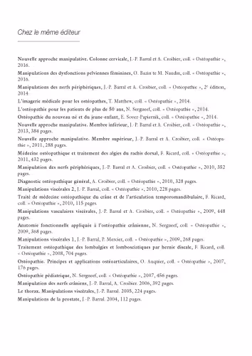 خرید و دانلود نسخه کامل کتاب De la biomécanique à la manipulation ostéo-articulaire. Thorax et rachis cervical