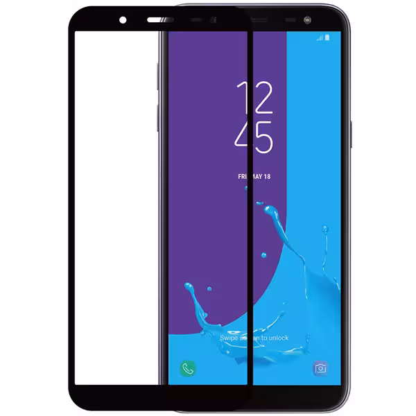 محافظ صفحه نمایش شیشه ای مدل Full مناسب برای گوشی موبایل سامسونگ Galaxy J6 2018