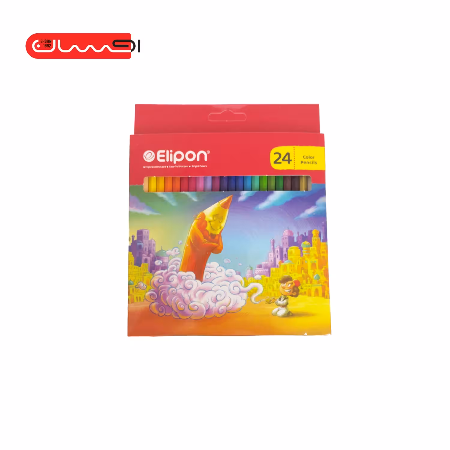 مداد رنگی 24 رنگ جلد مقوایی الیپون