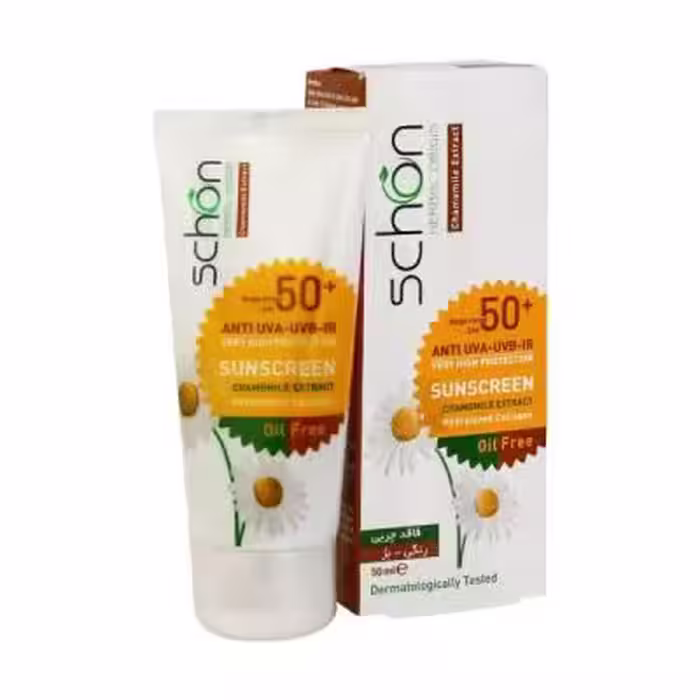 کرم ضد آفتاب رنگی فاقد چربی شون spf50 بژ طبیعی
