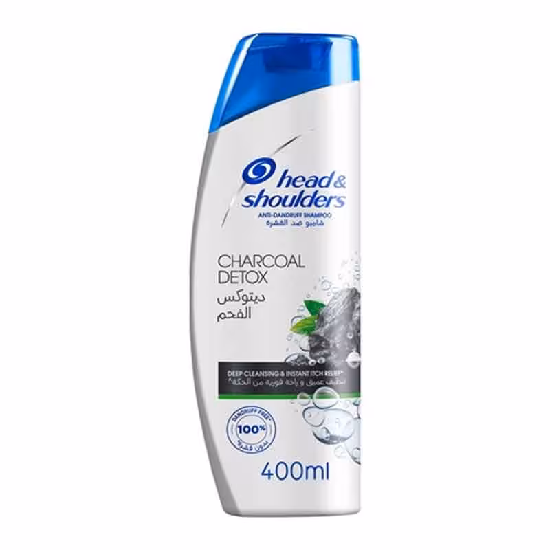 شامپو ضد شوره و پاک کننده عمیق مو هد اند شولدرز head & shoulders charcoal detox حجم 400 میلی لیتر