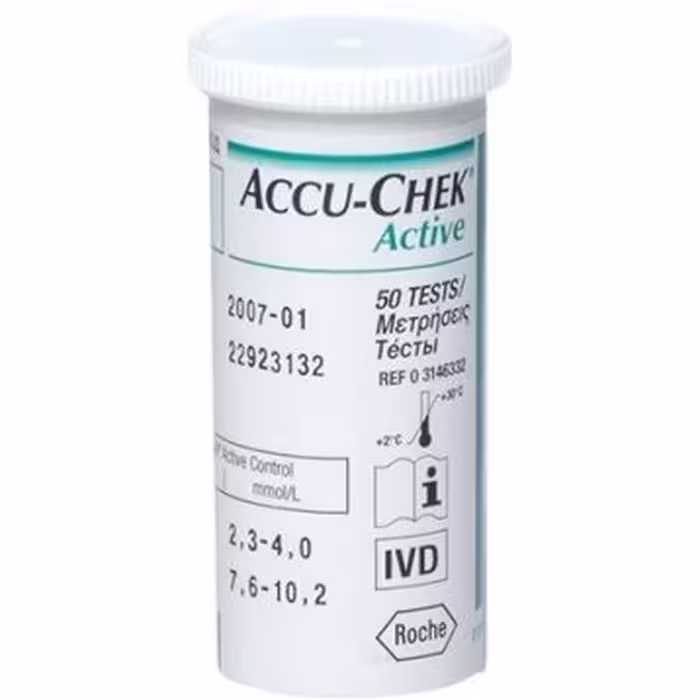 نوار تست قند خون اکواچک مدل Active، بسته 25 عددی