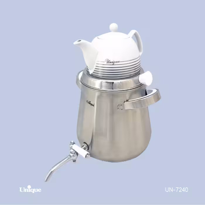 کتری و قوری شیردار 5 لیتر استیل یونیک مدل UN-7240