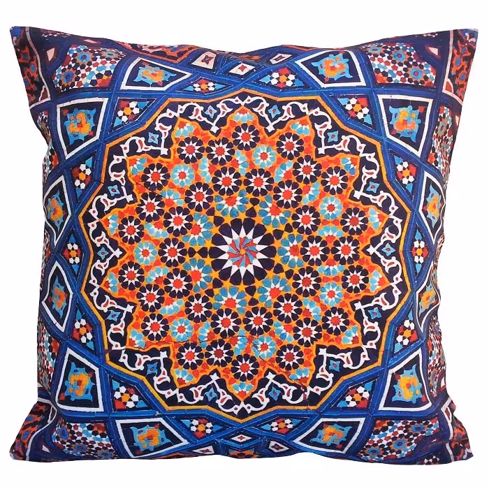 کاور کوسن مخمل کوبیده طرح کاشی کد MAKHQU23