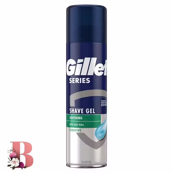 ژل اصلاح ژیلت مدل Soothing حجم 200 میلی لیتر | Gillette soothing with aloe vera Shave Gel for sensitive skin 200ml